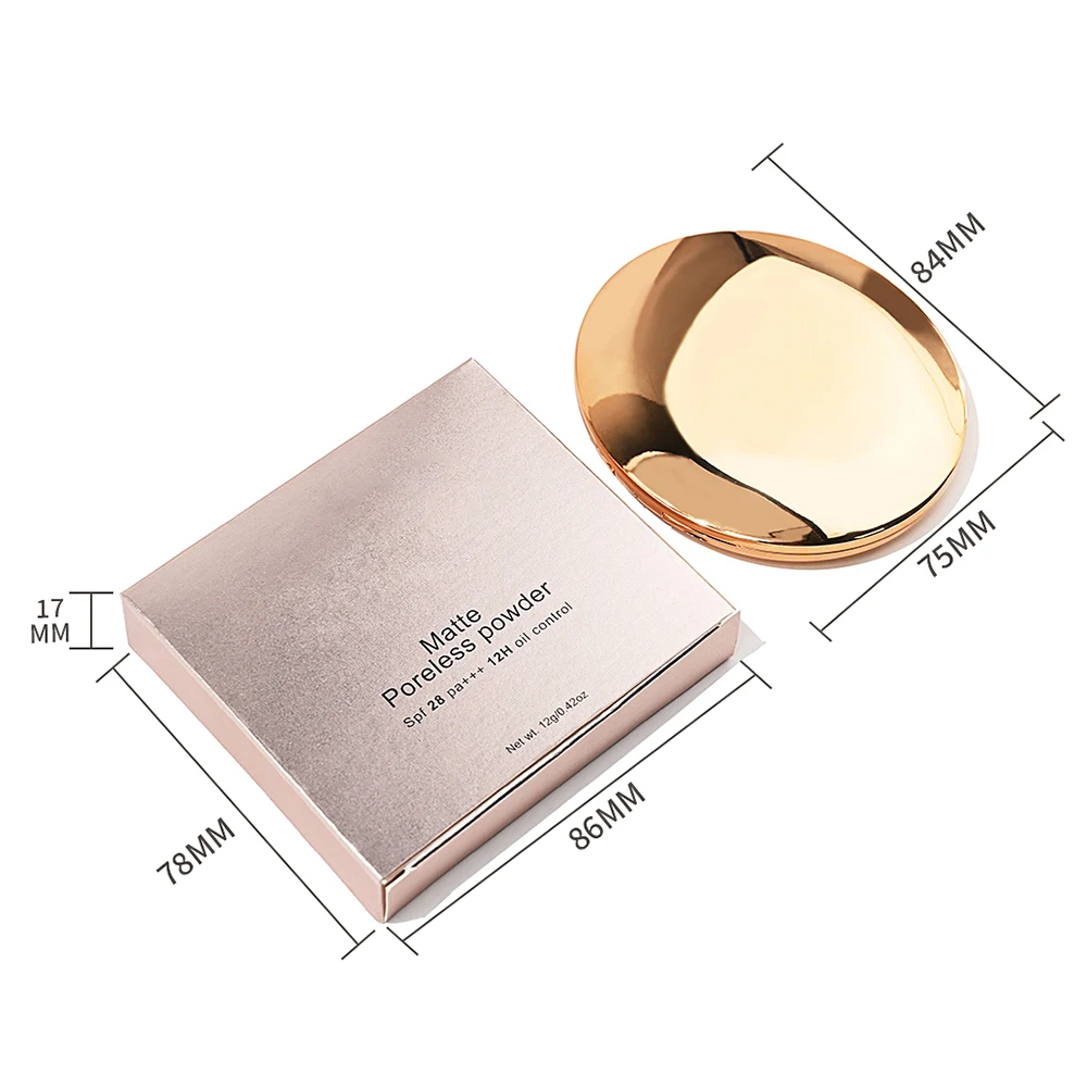 7 Colors Vegan Waterproof Compact Powder Custom Makeup Foundation Powder Long Lasting Full Coverage Matte Press Bronzer Powder