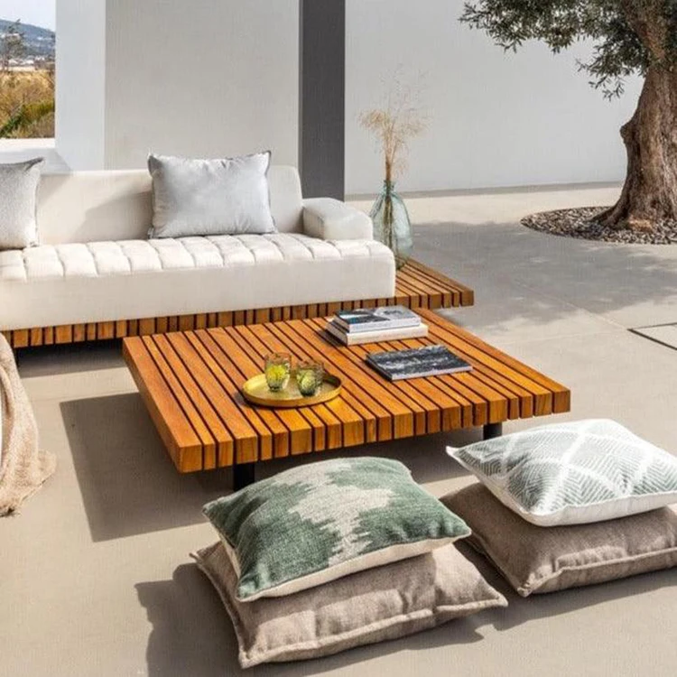 New design outdoor sofa set garden furniture teak wood patio sets garden sets teak