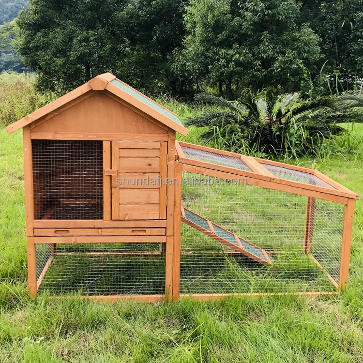 SDR024-01 Pet Rabbit Hutch Wooden rabbit House Cage Outdoor Guinea Pig Cage