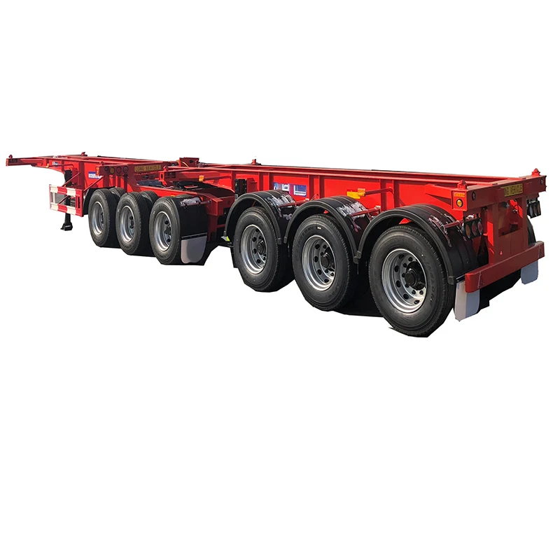 Sinotruk  3 axles double 20ft superlink  interlink skeletal trailer