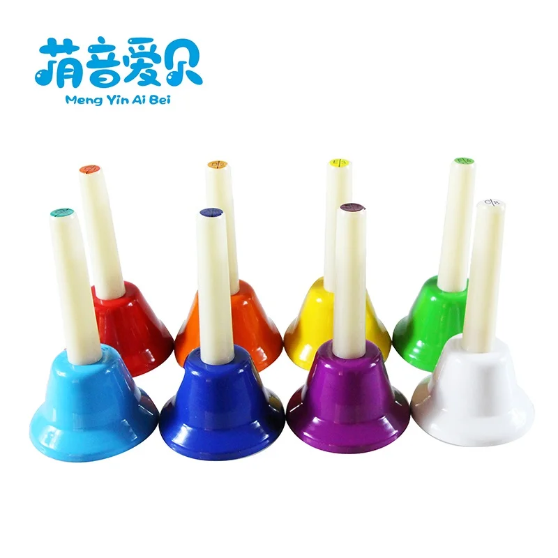 education toy musical instrument  8 tone hand bells set for kids
