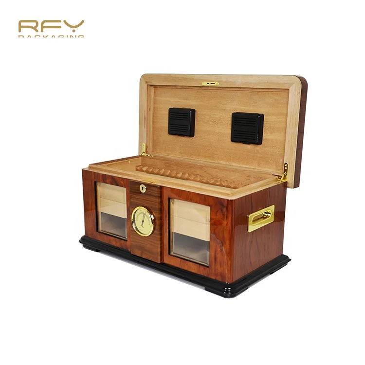 Wholesale custom spanish cedar cigar humidor case luxury wood cigar box