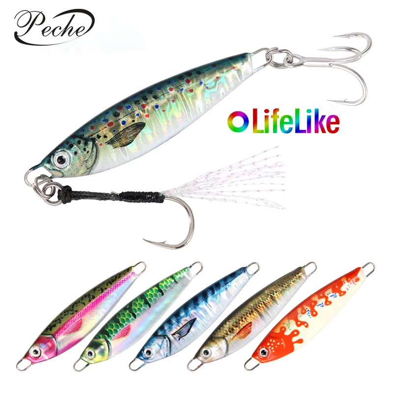 Isca Artificial Metal Jigs Lure 3D Eye Casting Hard Bait 10g 15g 20g 30g Luminous Saltwater Spoon Shore Slow Jig Fishing Lures