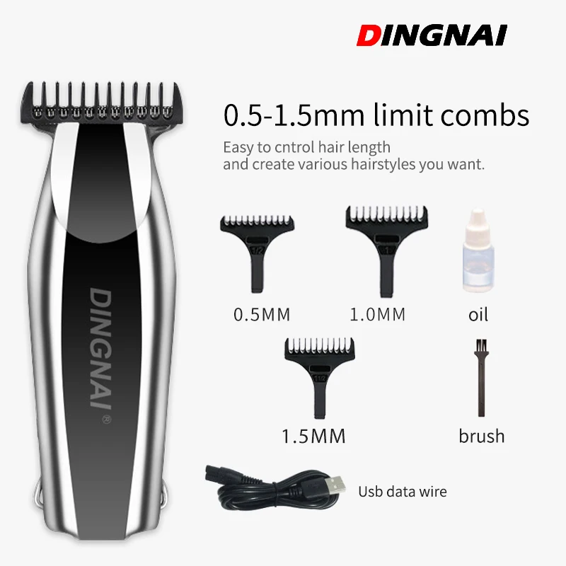 
2021 Amazon Hot Sales Barber Professional Hair Clipper Trimmer Portable Cordless Rechargeable Grooming Kit for Men 