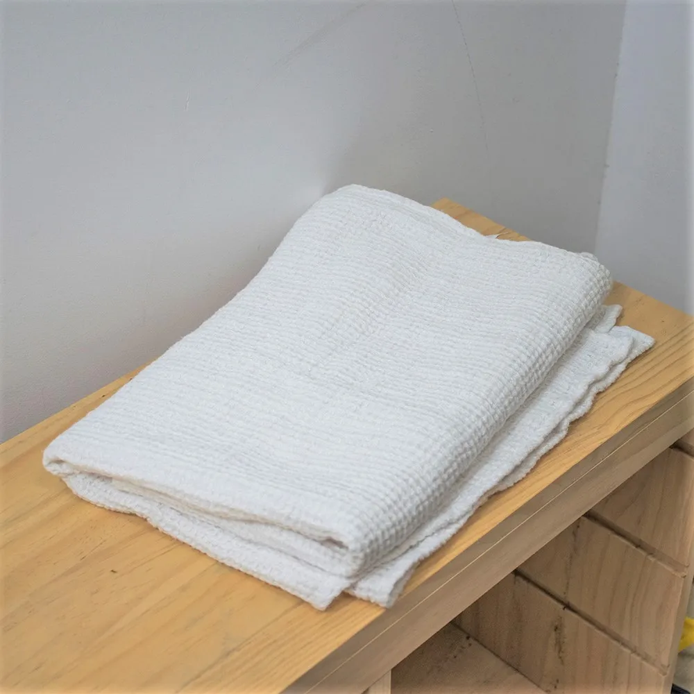 Wholesale Price Waffle Pure Linen 100% white soft feeling Bath Towels