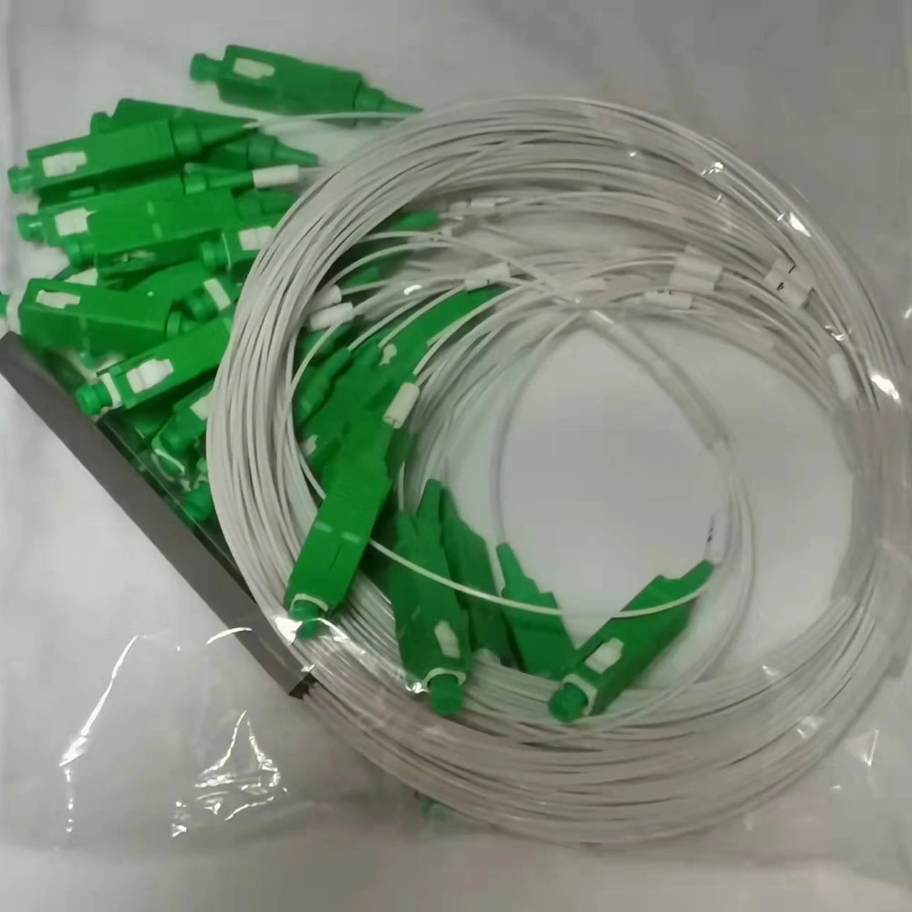1x2 1x4 1x8 1x16 1x32 1x64   Fiber Optic PLC Splitter Mini Module 0.9 1m with Connector SC/APC