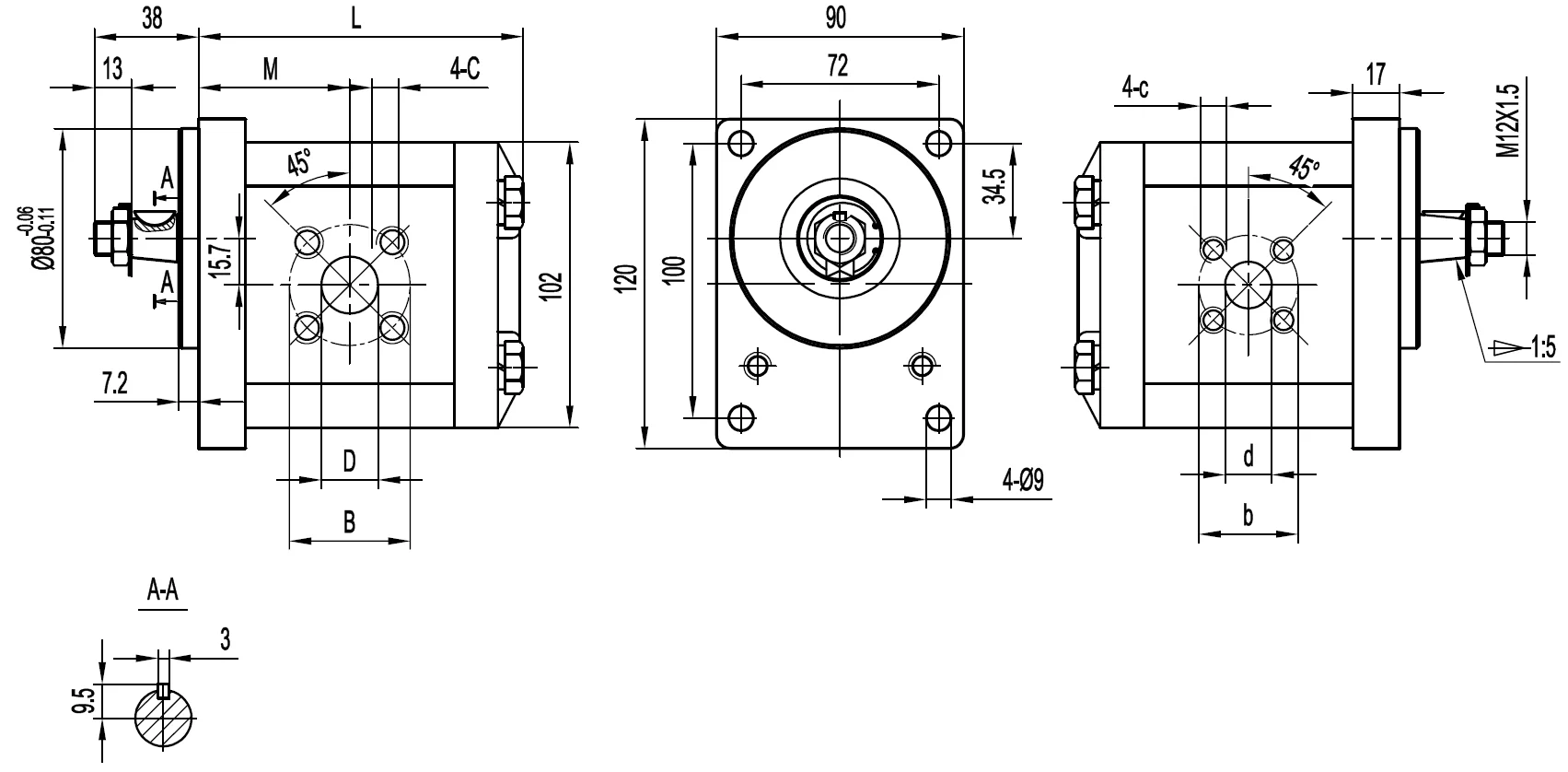 KGP2E4 serie hydraulic pump for bosch rexroth
