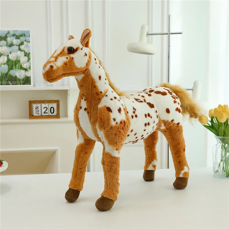30cm Simulation Horse Plush Toys Cute Stuffed Animal Doll Soft Realistic Horse Toy Kids Birthday Gift Home Decoration