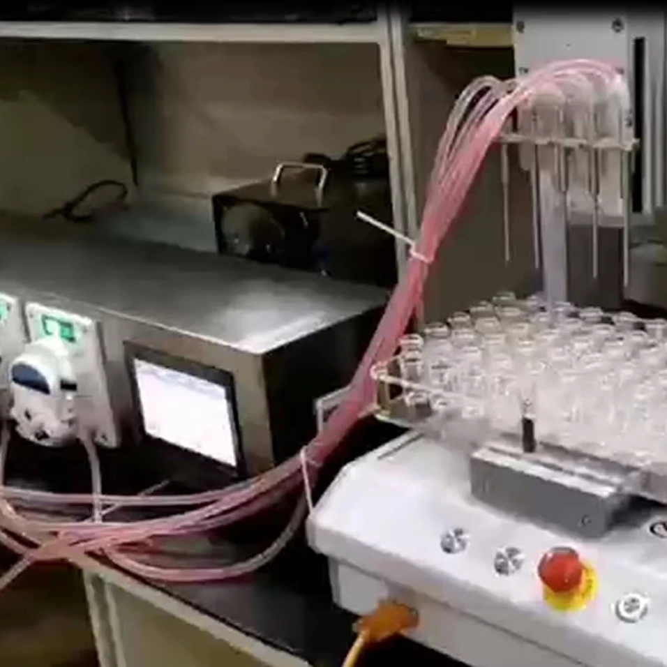 3 Axis 10x5  flacons 5 channels filling machine xyz Dispensing robot