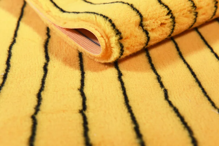 Yellow base black stripe polyester Rolling fabric Warp knitting Paint brush fabric Brush fabric
