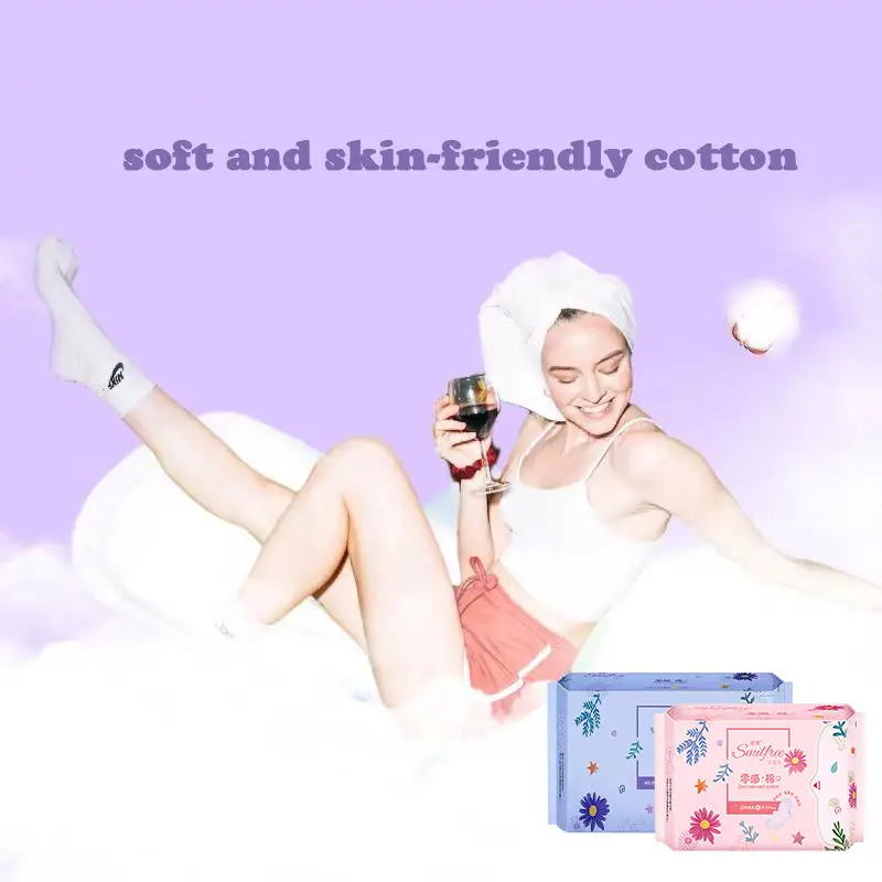 OEM 425mm negative Anion chip feminine hygiene product night use women Sanitary pads