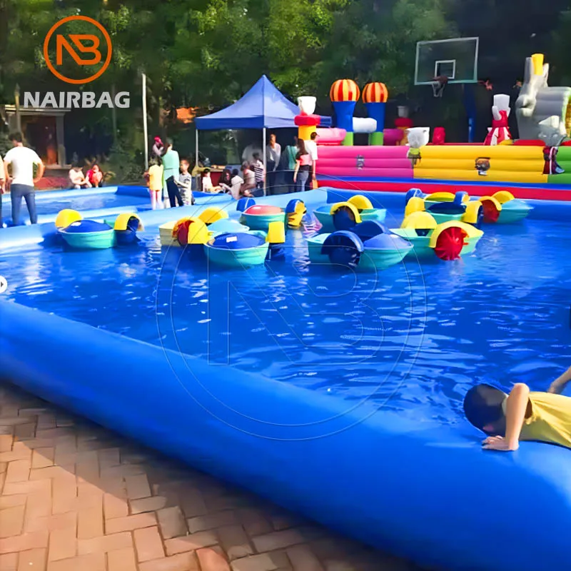 Portable Giant Inflatable Swimming Pool Kids And Adults Airtight Blow Up Pools with Hand Boats
