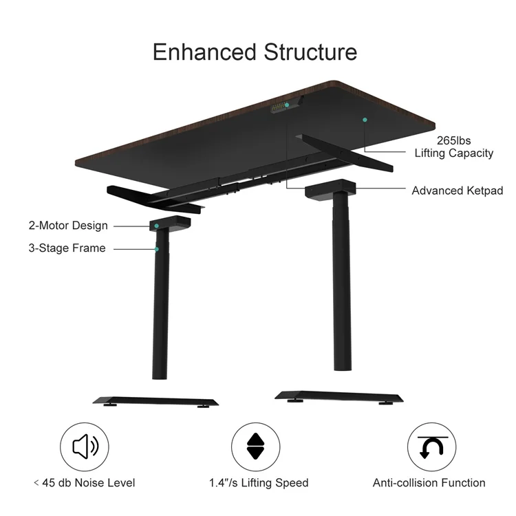 Home Office Customized Dual Motor Lifting Standing Desk Electric Gaming Desk Frame