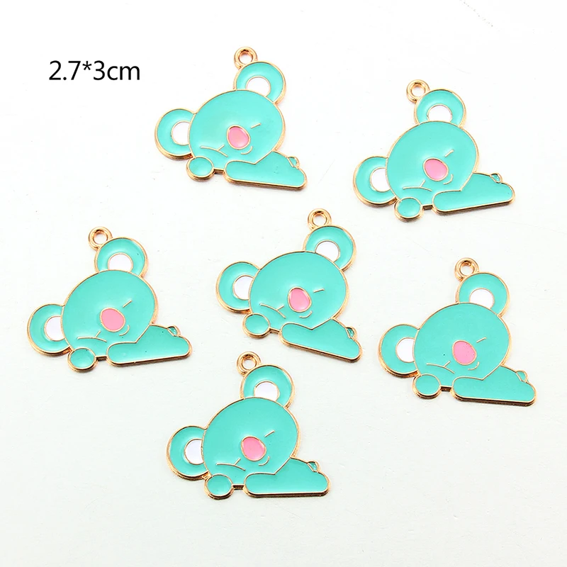 Wholesale Cute ice cream cactus bear rabbit cat drop oil alloy enamel charms  pendant DIY bracelet  jewelry accessories
