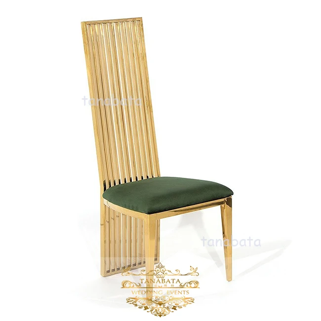
elegant gold stainless steel hotel hotel reception high back chair wedding 