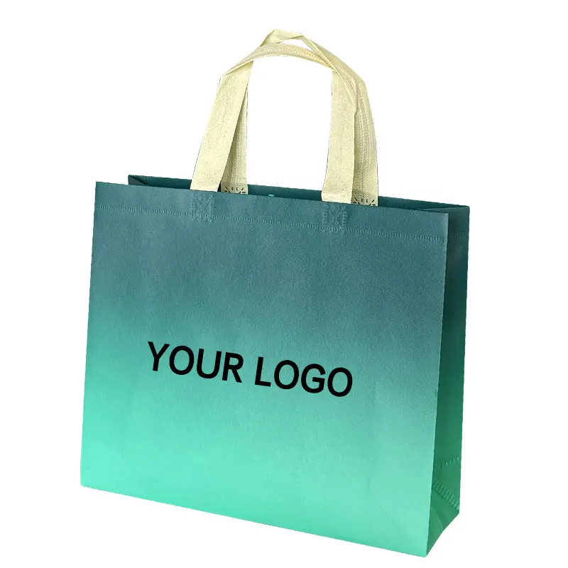 Custom Print Eco Reusable Supermarket Grocery Promotion Shopping Non Woven Carry Fabric Tote Cloth Bag Wholesale