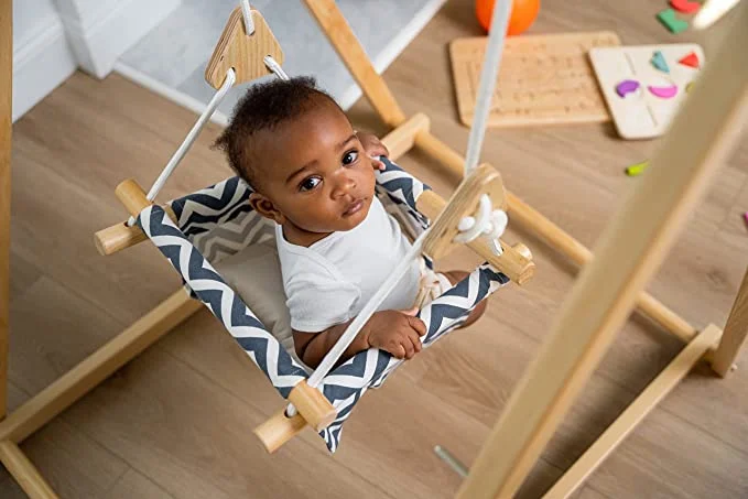 Indoor and Outdoor Foldable Wooden Baby Swing Chair China Wholesale Hanging Swing Chair with Stand