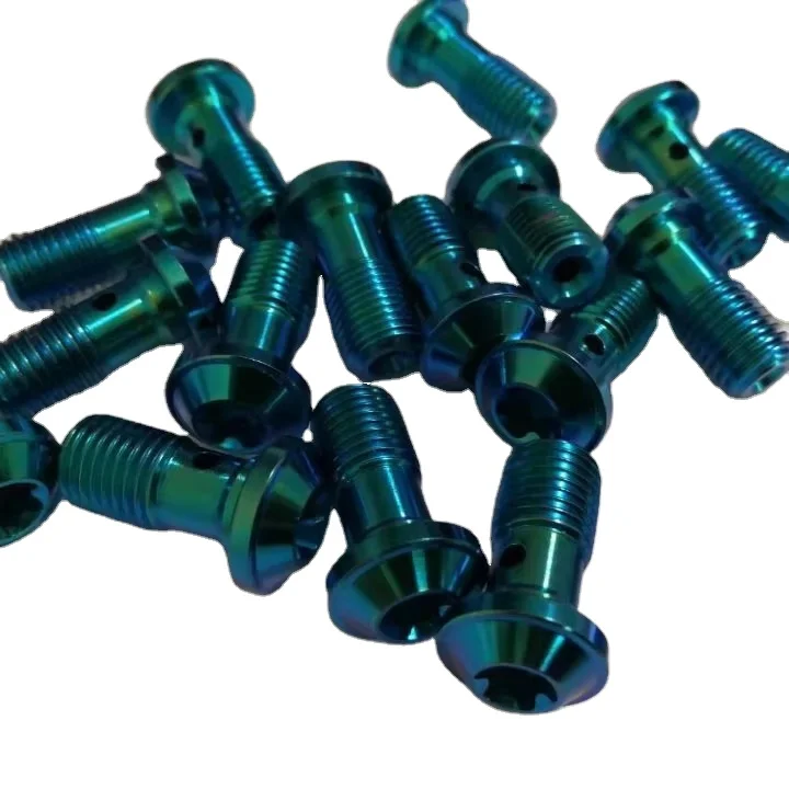 M5x16 класс 5 Ti6Al4V титановая головка с винтовой конической головкой болт с шайбой в PVD Rainbow acc. К DIN912