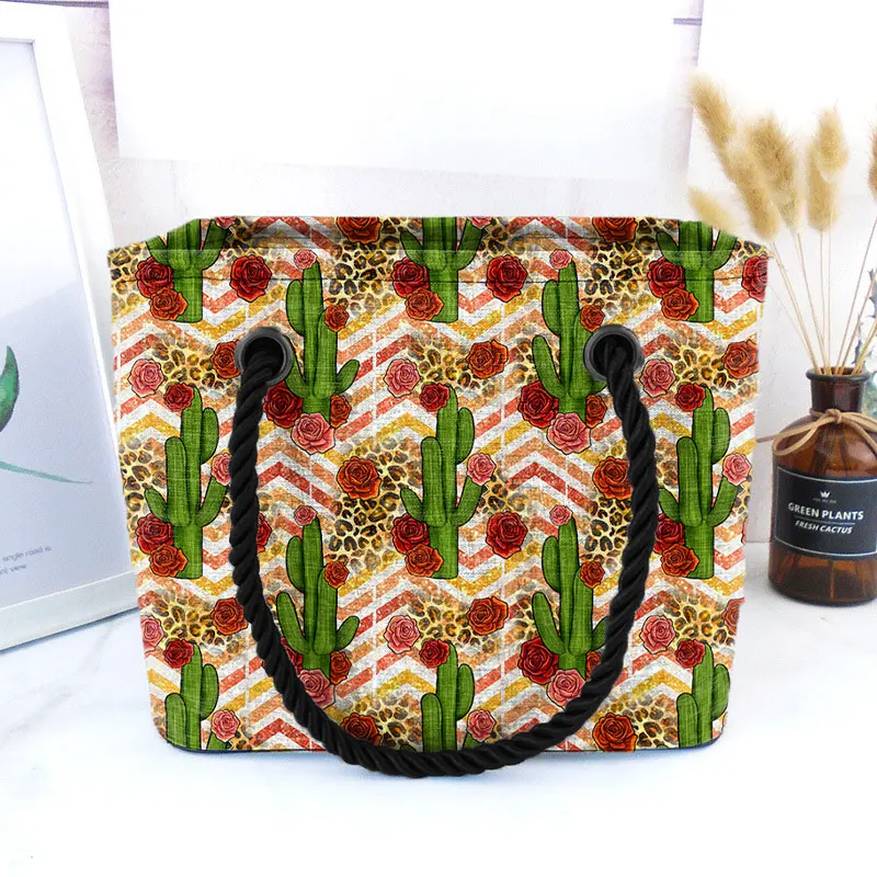 Cashew Nut Flower Leopard Colorful Striped Turquoise Bull Cow Head Travel Wash Toiletry Totes Bag