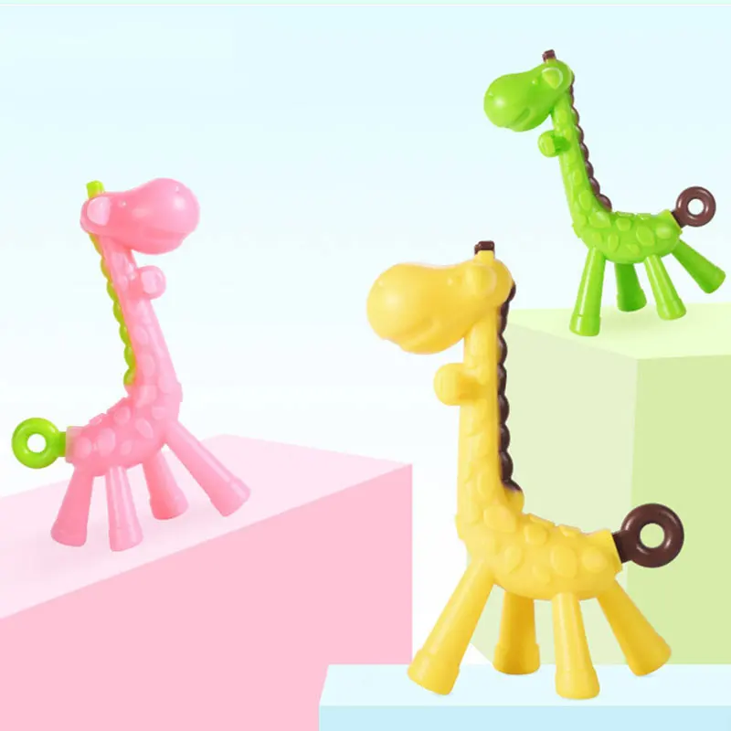 Amazon Best Seller 2022 Creative Fashion High Quality BPA Free Giraffe Animal Shaped Silicone Teether for Infant