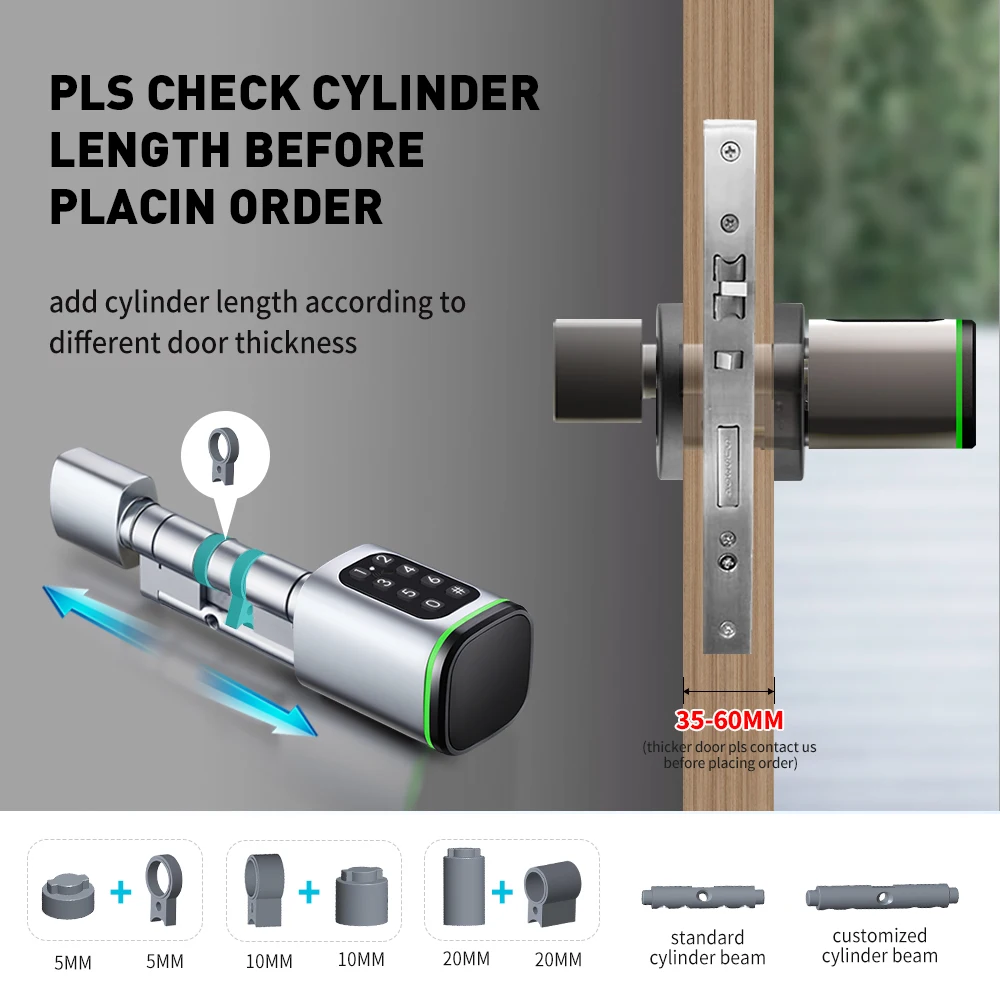 Lifelibero Tuya Smart In Europe Password Combination Keyless Lock Digital Remote Tuya App Digital Electronic Lock Cylinder