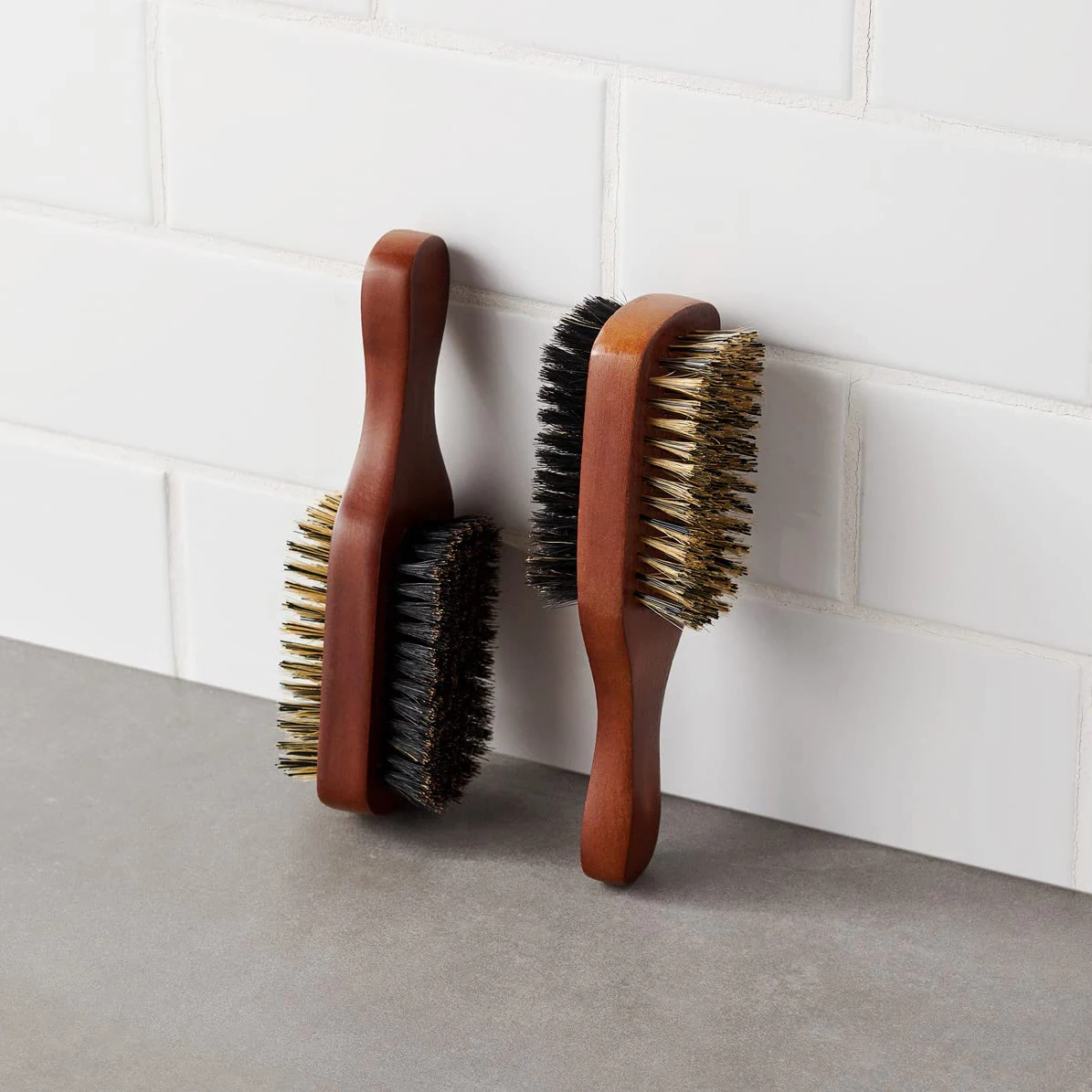 Natural Sandalwood Beard Brush and Comb Set Private Label Wooden Beard Comb Beard Kit