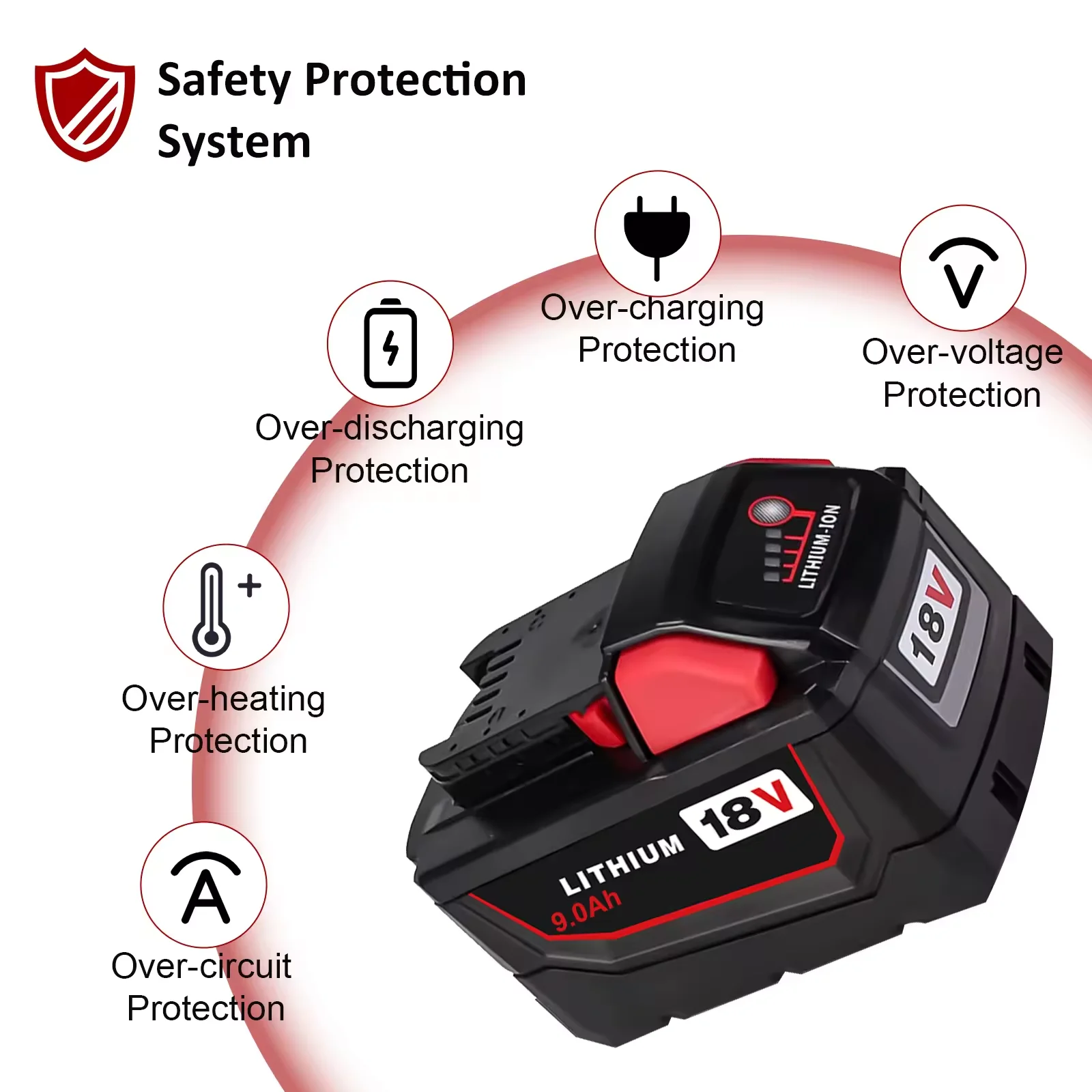 RHY replacement 18v 9.0ah 12.0AH for milwaukees lithium ion battery For Milwaukees combo kit Cordless tool