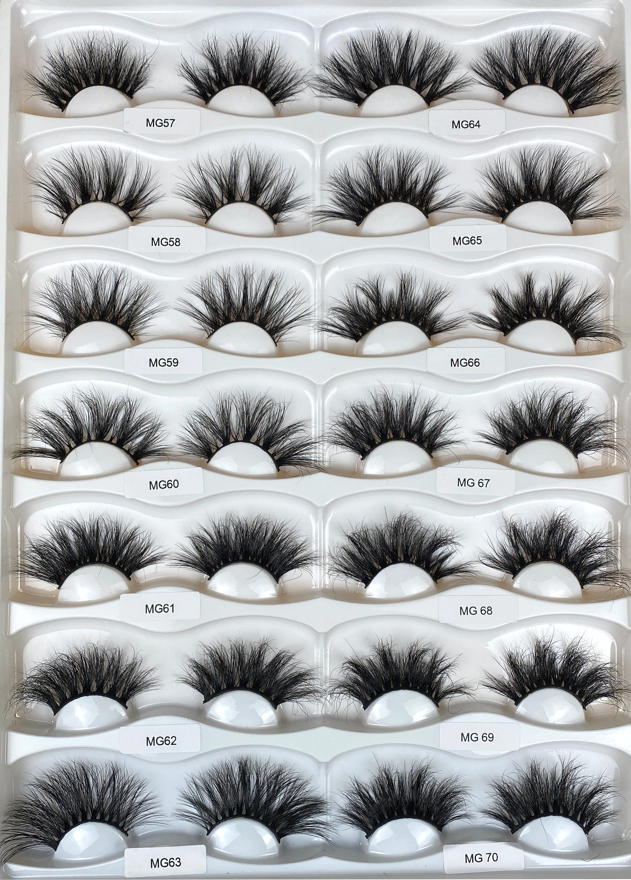 MG46 wholesale fluffy mink lash trays lashes3d mink wholesale vendor 25mm mink eyelashes