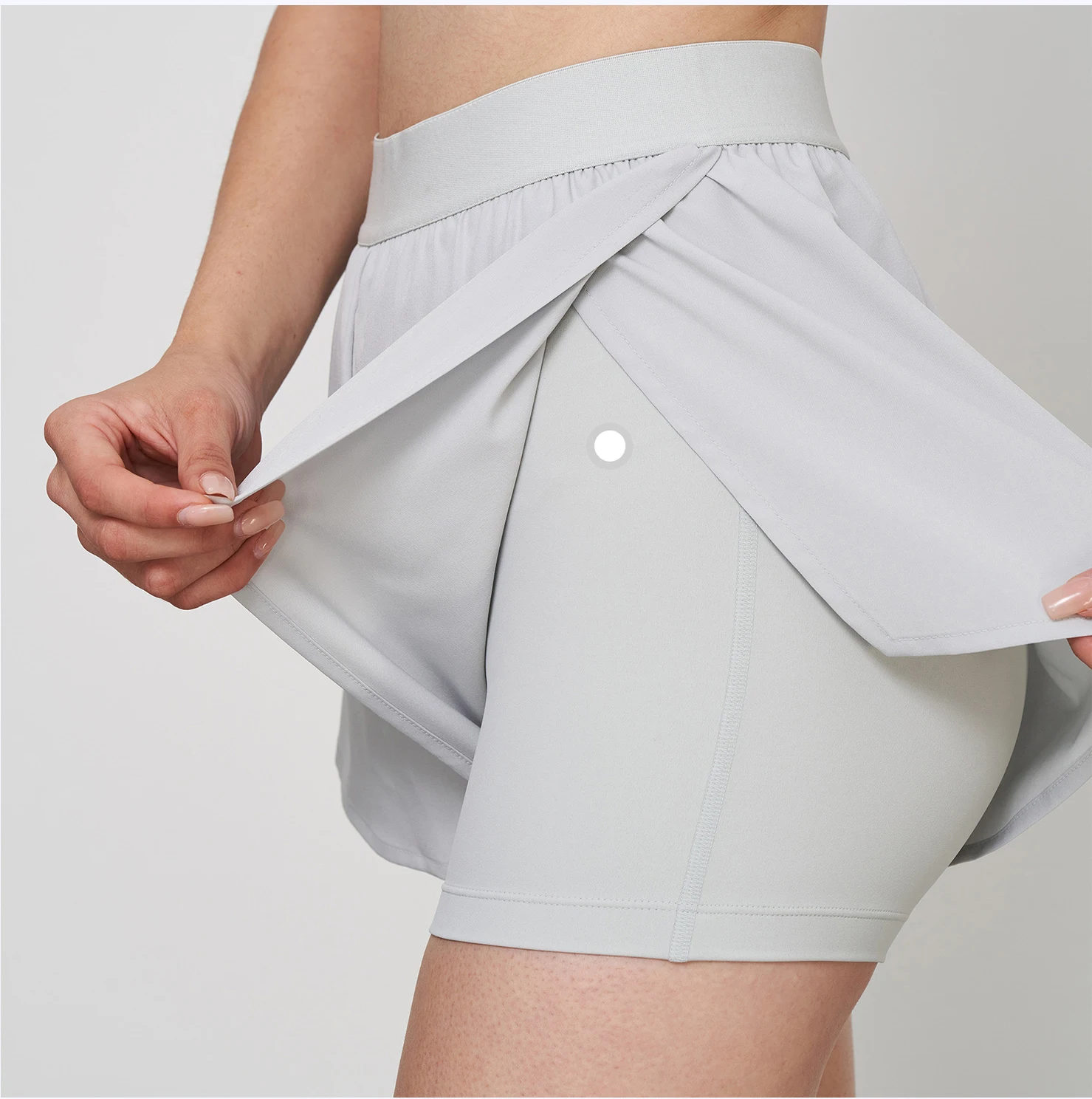Custom Logo Elastic Fitness Waistband Women Yoga Shorts Wholesale Diagonal Leg Design Casual Biker Shorts For Women