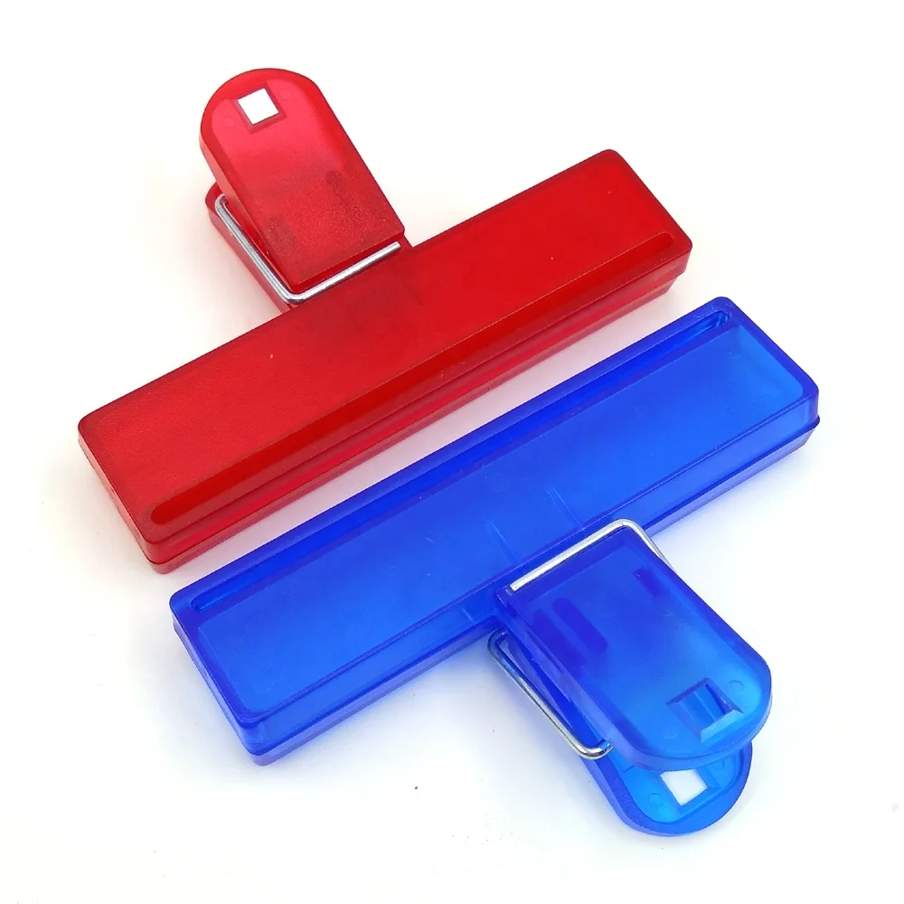 Advertising 4 inch t shape food snack bag sealing clip 10cm plastic file binder clips chip clips