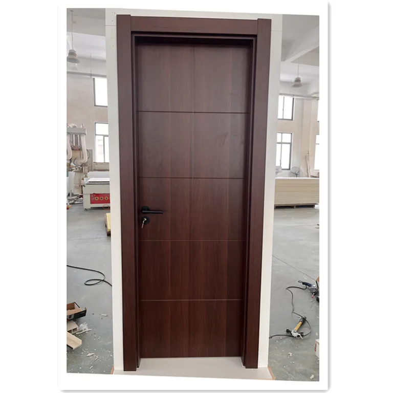 Modern type Pure WPC interior door with curved lines Waterproof internal coloured doors