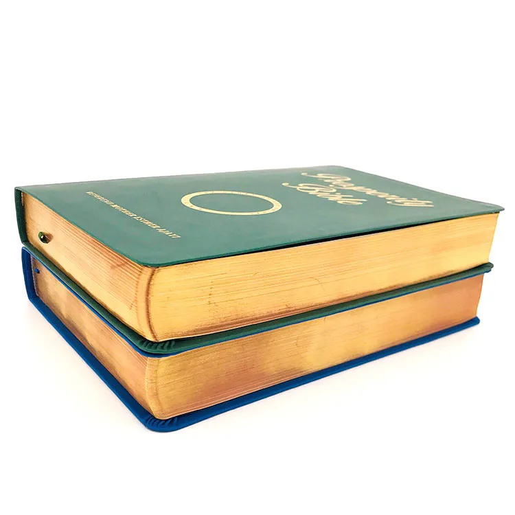 factory high quality PU leather gold foil embossed bible thin   paper web machine Bible Printing Custom bible printing service