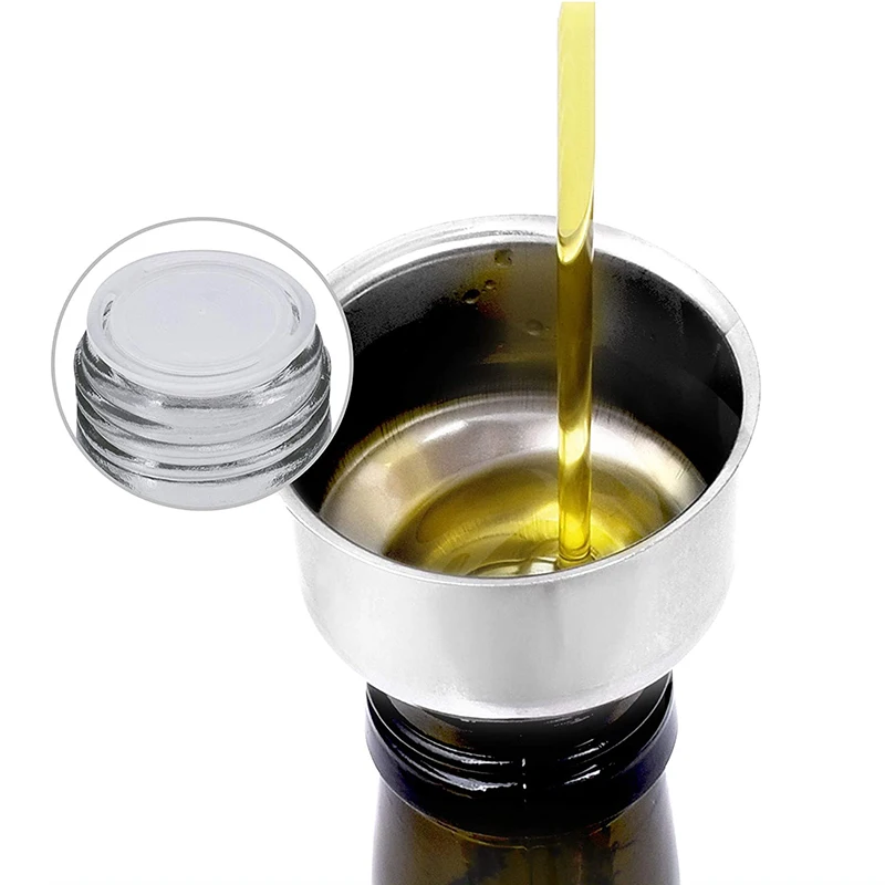 Kitchen Glass Oil and Vinegar Dispenser 17oz / 500ml Olive Oil Bottle Dispenser with Airtight Nozzle Plug