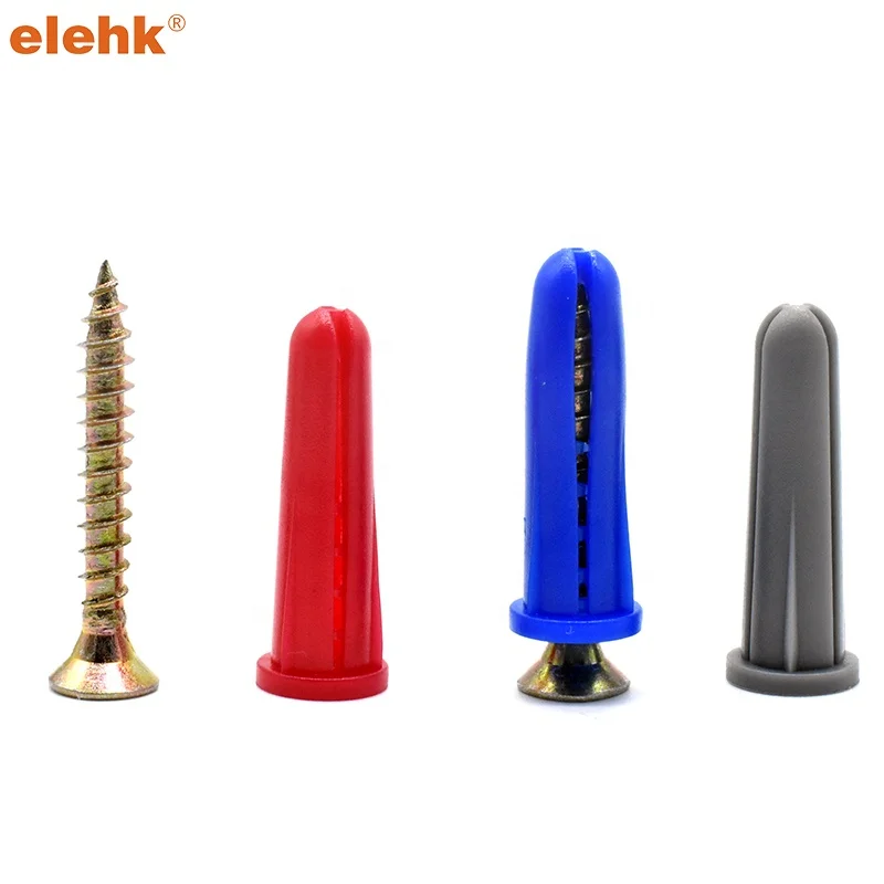 Elehk Conical Plastic Wall Anchors Use With 4 And 6 Screws 0.75 Inches Plastic Conical Anchor Nail In Anchor