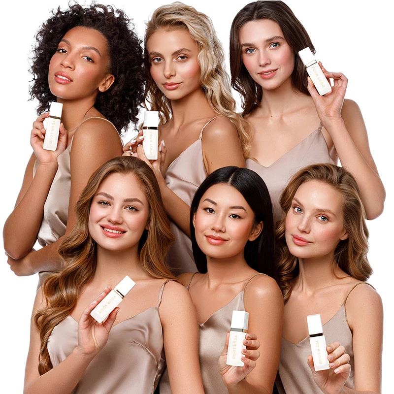 Custom Vegan Natural Oil Free SPF 35 PA++ Hydrates Brightening Makeup Base Liquid Foundation
