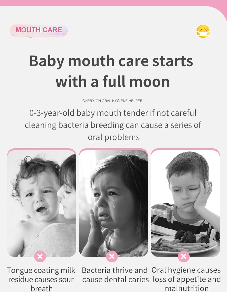 Knitted Gauze Glue-free Forged Baby Tongue Cleaner Oral Tongue Cleaner For Babies