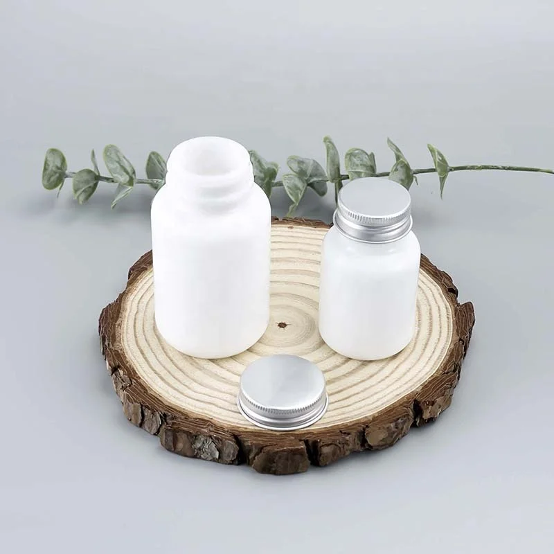 recyclable 2oz opal glass jar and 4oz pharmacy white glass containers