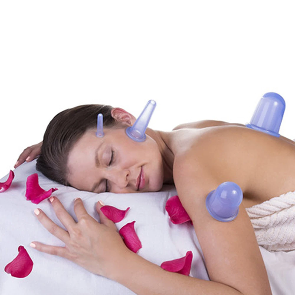 4pcs Silicone Anti Cellulite Cup Vacuum Massage suction Cups Body Pain Relief Roller Manual Suction Cups Cupping Therapy