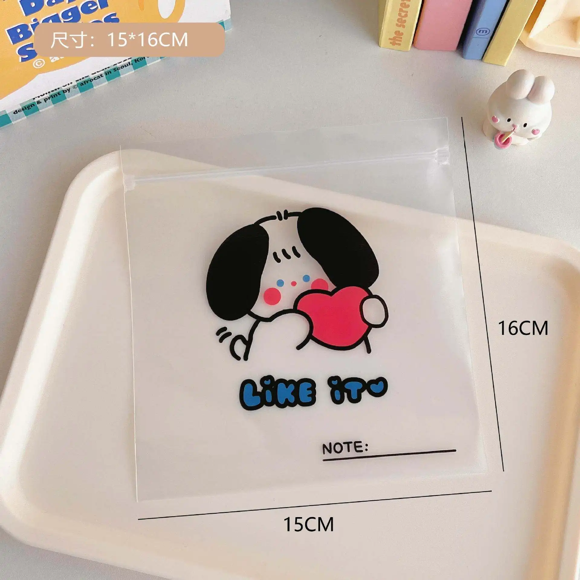 Original cute snack ziplock bag cartoon bear biscuit candy mask small storage bag packaging bag