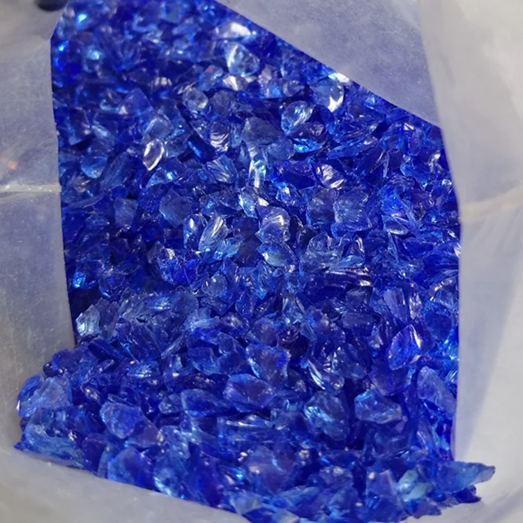 crushed glass chips for landscaping or terrazzo