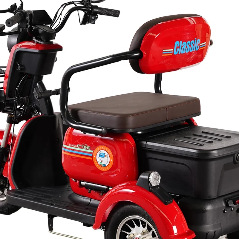 High Quality Mini Eco-Friendly 2 Seat 3 Wheel Electric Tricycle For Adults