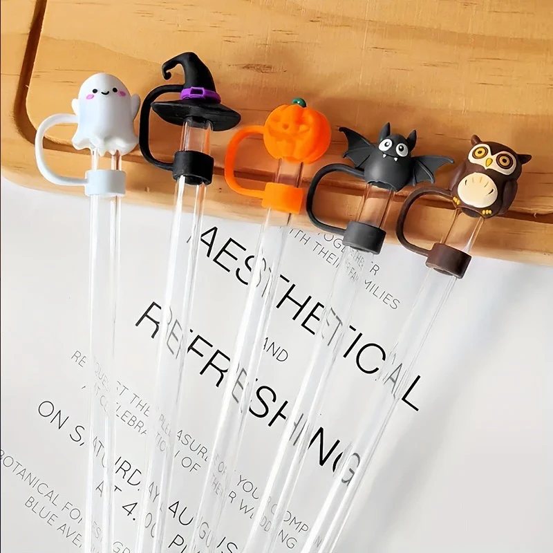 Halloween Straw Toppers Custom 3D Food Grade Silicon High Quality Straw Toppers