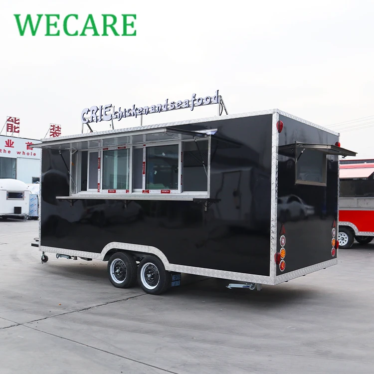WECARE carritos de comida fast food track mobile bbq smoker concession food trailer Food Truck Van with Full Kitchen Equipment