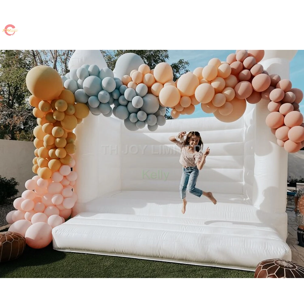 Free Door Delivery Outdoor Games Activities Commercial white Inflatable wedding bouncer bounce house for sale Air Jumper