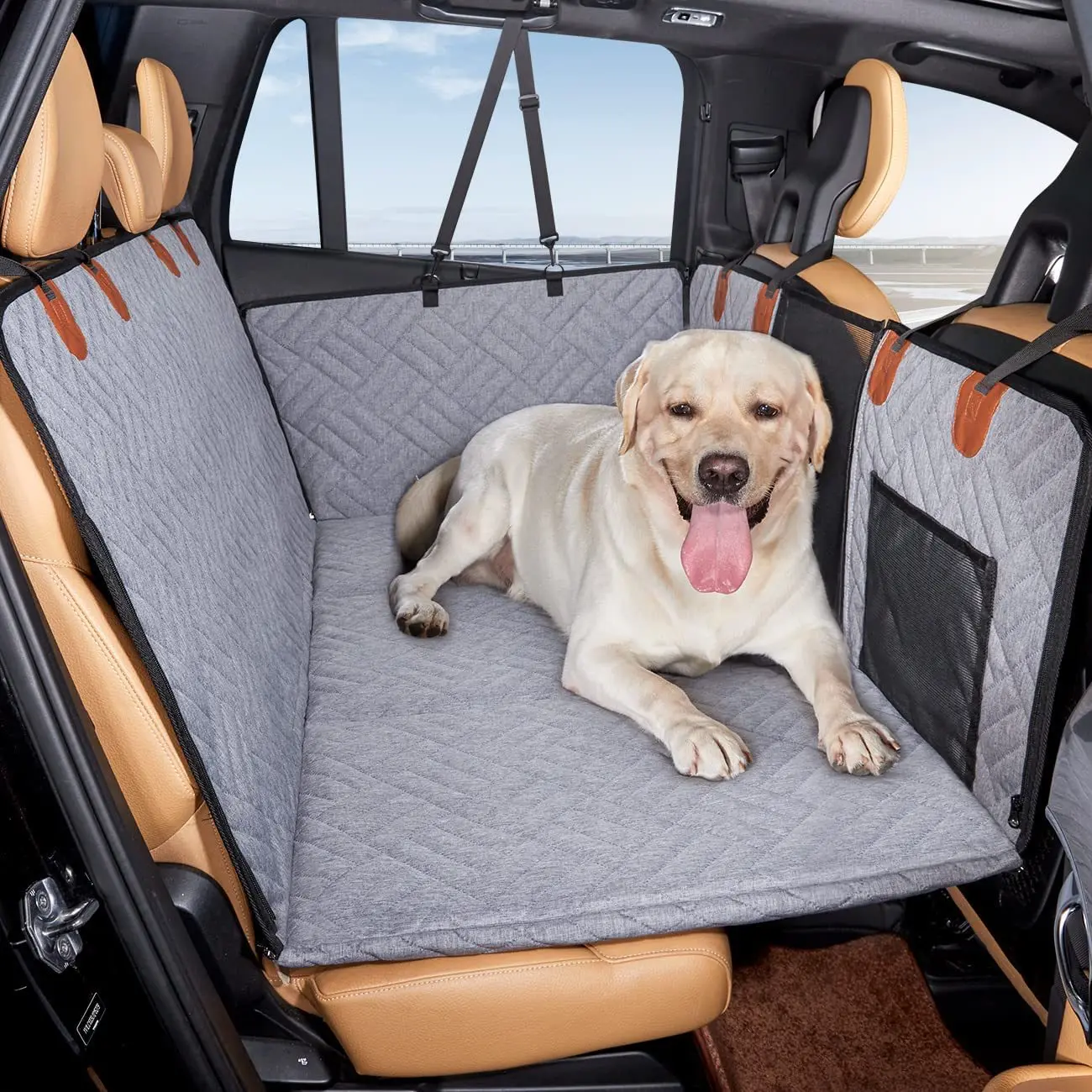 Waterproof Foldable Washable Dog Car Seat Cover with hard bottom Dog Hommock Back Seat Extender For Dogs Car Seat Covers