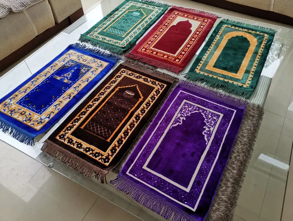 
Children prayer mat Kids Islamic Prayer Rug Janamaz Muslim Salah Namaz Sajadah Gift Mat 35x65CM 