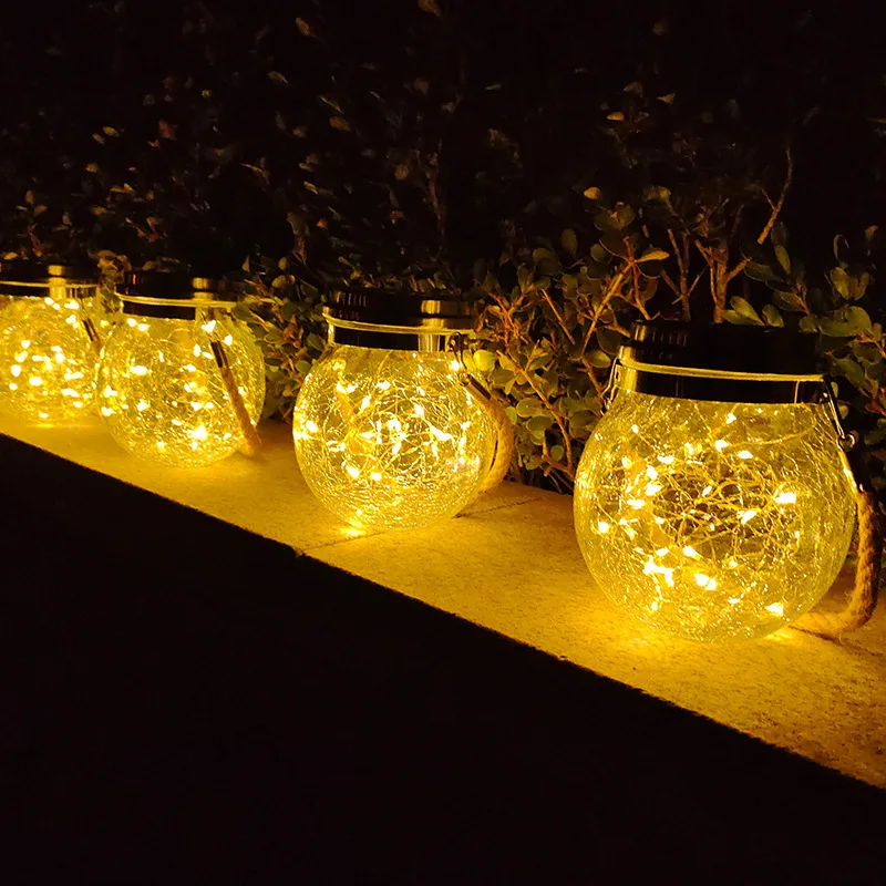 Portable Lantern 2M 20LED Outdoor Solar Glass Bottle String Hang Light  For Garden Party Wedding Christmas Tree Gate Camping Dec