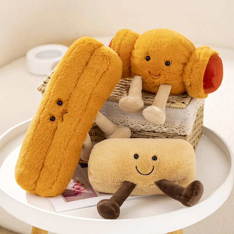 Amusing Stuffed Pretzel Crossant Toast Bread Kids Food Plush Toy Boiled Egg Chocolate Cookie Pillow For Children Christmas Gifts