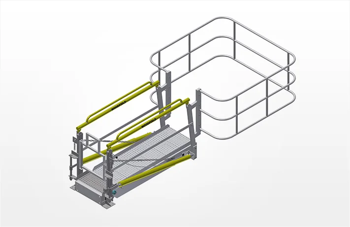 step ladder for oil production and refining supplier with width 800mm, w/o guardrail
