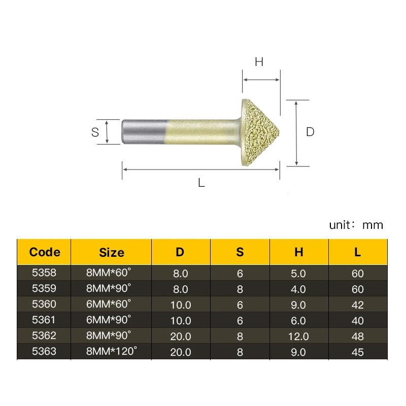 HUHAO stone engraving cutter mushroom type marble milling cutter cnc granite router bit jade engraving bit with coated